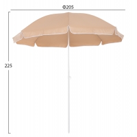 ΟΜΠΡΕΛΑ ΘΑΛΑΣΣΗΣ RANDALL 8 FIBERGLASS ΑΚΤΙΝΕΣ 2.20μ HM6015.04 MOKA
