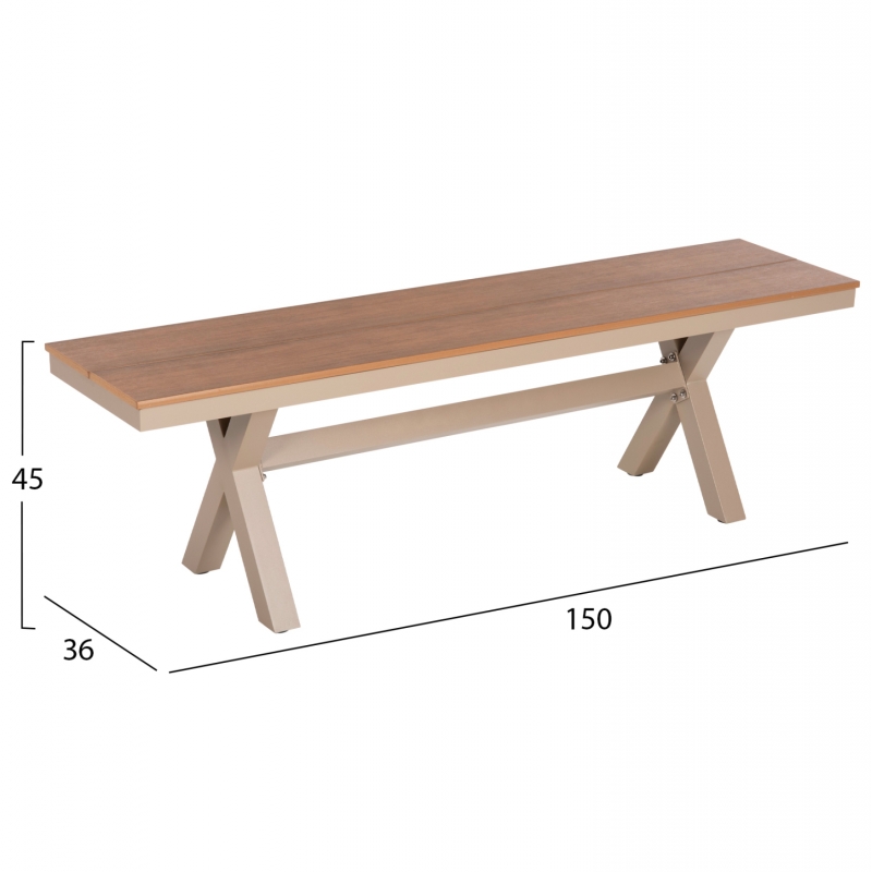 ΠΑΓΚΑΚΙ ΑΛΟΥΜΙΝΙΟΥ TAWNEE HM6038.04 ΣΑΜΠΑΝΙ-POLYWOOD ΚΑΘΙΣΜΑ ΦΥΣΙΚΟ 150x36x45Υεκ. ΠΑΓΚΑΚΙ ΑΛΟΥΜΙΝΙΟΥ TAWNEE HM6038.04 ΣΑΜΠΑΝΙ-POLYWOOD ΚΑΘΙΣΜΑ ΦΥΣΙΚΟ 150x36x45Υεκ.