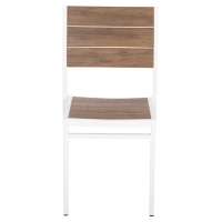 ΚΑΡΕΚΛΑ ΑΛΟΥΜΙΝΙΟΥ SAGA HM6063.01 ΛΕΥΚΗ ΜΕ POLYWOOD 46x52x86Υεκ.