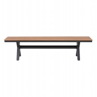 ΠΑΓΚΑΚΙ ΑΛΟΥΜΙΝΙΟΥ TAWNEE HM6040.01 ΑΝΘΡΑΚΙ-POLYWOOD ΚΑΘΙΣΜΑ ΦΥΣΙΚΟ 220x36x44,5Υεκ.
