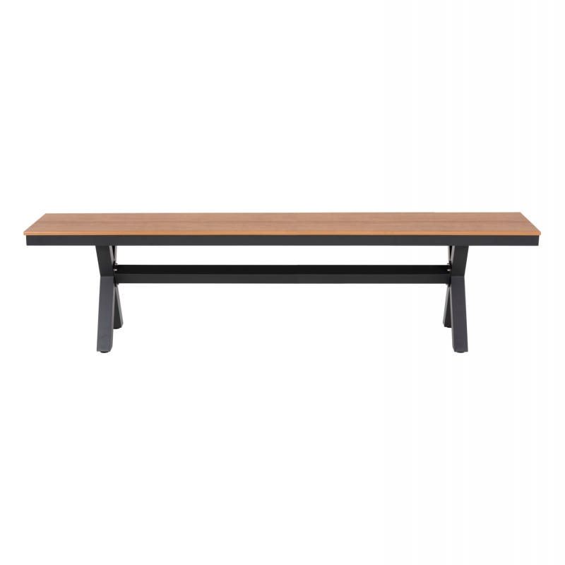 ΠΑΓΚΑΚΙ ΑΛΟΥΜΙΝΙΟΥ TAWNEE HM6040.01 ΑΝΘΡΑΚΙ-POLYWOOD ΚΑΘΙΣΜΑ ΦΥΣΙΚΟ 220x36x44,5Υεκ.