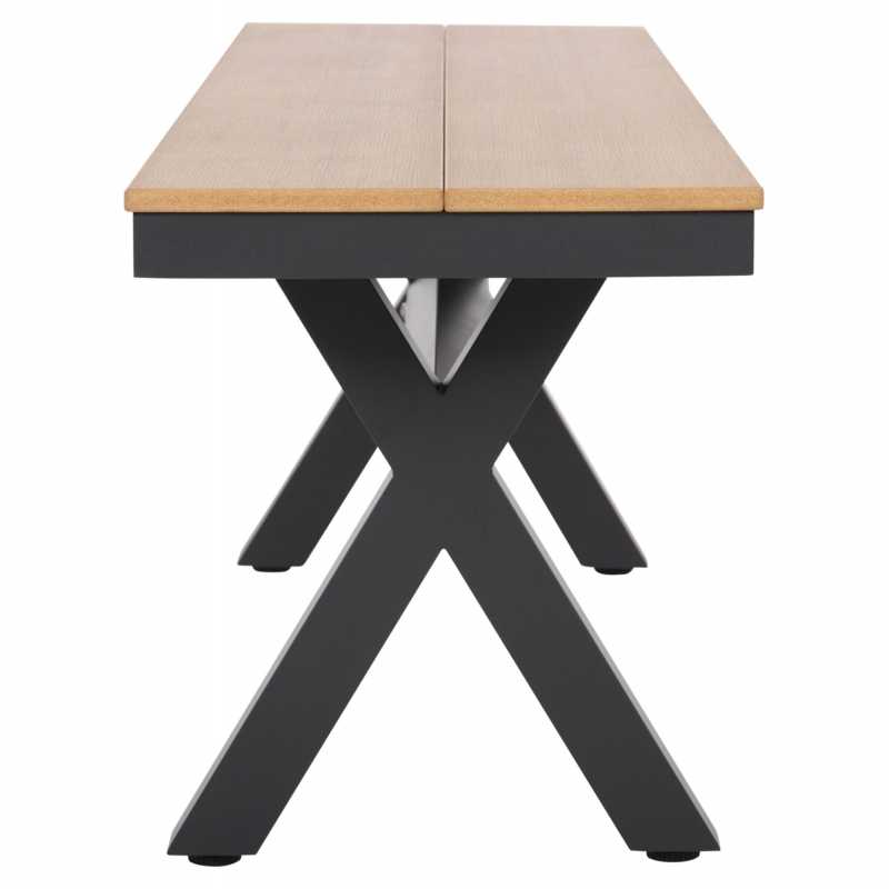 ΠΑΓΚΑΚΙ ΑΛΟΥΜΙΝΙΟΥ TAWNEE HM6040.01 ΑΝΘΡΑΚΙ-POLYWOOD ΚΑΘΙΣΜΑ ΦΥΣΙΚΟ 220x36x44,5Υεκ.