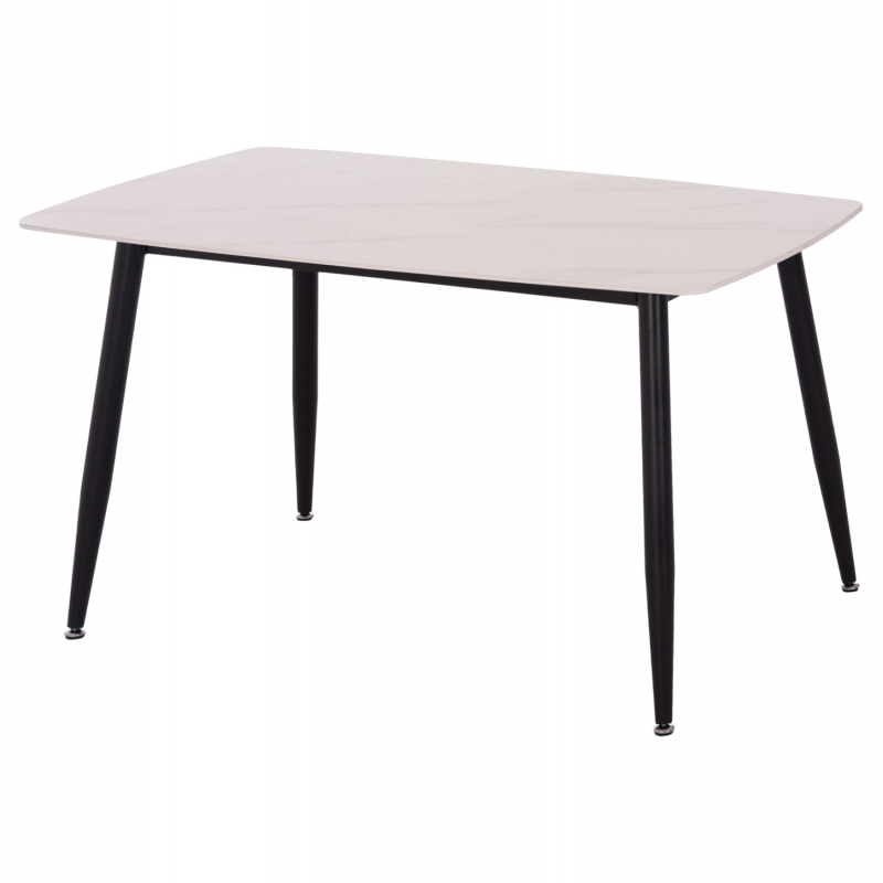 ΤΡΑΠΕΖΙ RAVEN HM9854.01 ΚΕΡΑΜΙΚΟ TOP ΜΑΤ ΛΕΥΚΟ ΜΑΡΜΑΡΟ-ΜΑΥΡΟ ΜΕΤΑΛΛΟ 120x70x73Υεκ.