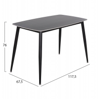 ΤΡΑΠΕΖΙ RAVEN HM9854.02 ΚΕΡΑΜΙΚΟ TOP ΜΑΥΡΟ ΜΑΡΜΑΡΟ-ΜΑΥΡΟ ΜΕΤΑΛΛΟ 120x70x73Υεκ.