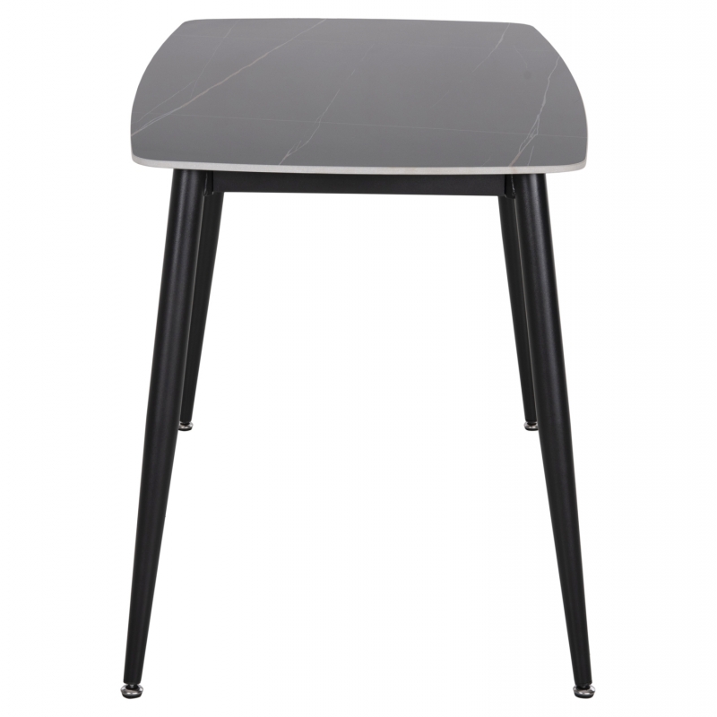 ΤΡΑΠΕΖΙ RAVEN HM9854.02 ΚΕΡΑΜΙΚΟ TOP ΜΑΥΡΟ ΜΑΡΜΑΡΟ-ΜΑΥΡΟ ΜΕΤΑΛΛΟ 120x70x73Υεκ.