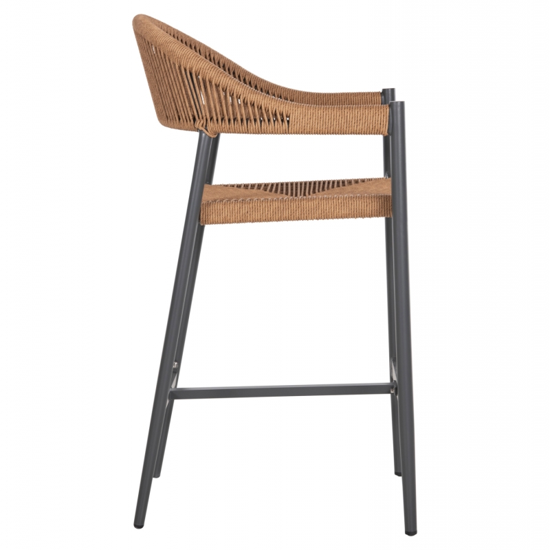 ΣΚΑΜΠΟ BAR ΑΛΟΥΜΙΝΙΟΥ GREGG HM5788.12 ΑΝΘΡΑΚΙ-ΜΠΕΖ ΤΗΣ ΑΜΜΟΥ ΣΥΝΘ.RATTAN 54x57x106Υεκ