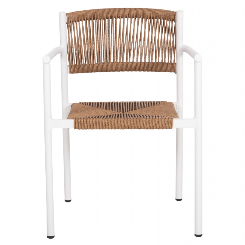 ΠΟΛΥΘΡΟΝΑ ΑΛΟΥΜΙΝΙΟΥ STER HM5786.11 ΛΕΥΚΗ-ΣΥΝΘ.RATTAN ΜΠΕΖ 55,5x53x78Υεκ.