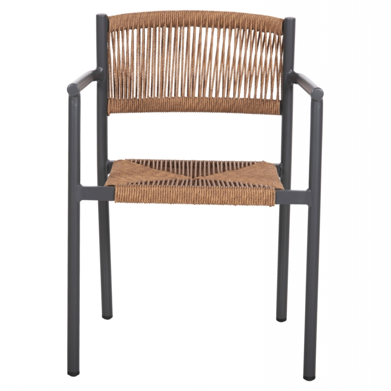 ΠΟΛΥΘΡΟΝΑ ΑΛΟΥΜΙΝΙΟΥ STER HM5786.12 ΑΝΘΡΑΚΙ-ΣΥΝΘ.RATTAN ΜΠΕΖ 55,5x53x78Υεκ.