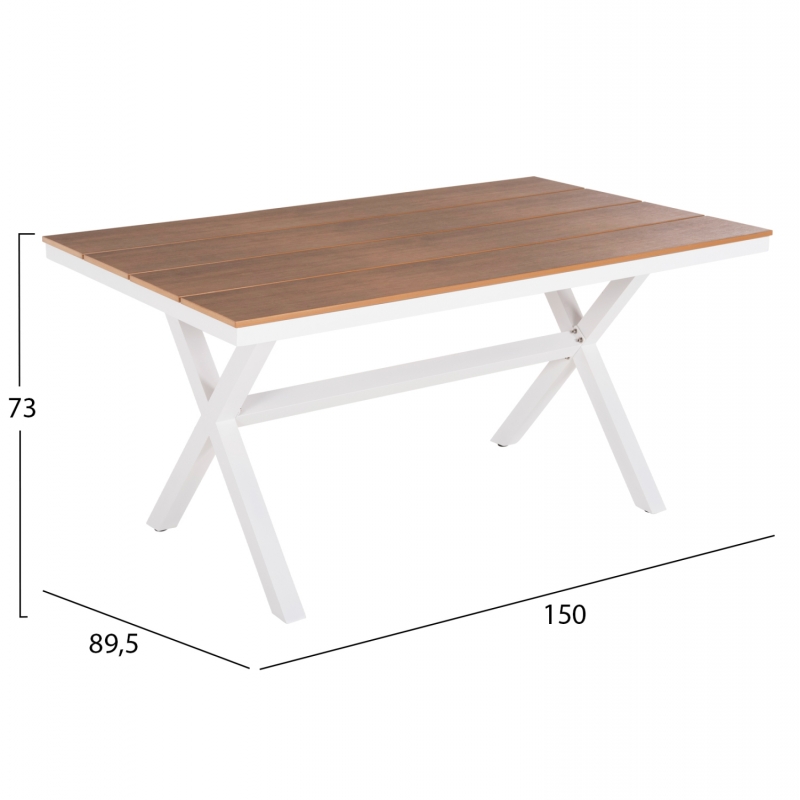 ΤΡΑΠΕΖΙ ΑΛΟΥΜΙΝΙΟΥ ΟΡΘΟΓΩΝΙΟ TAWNEE HM6037.02 ΛΕΥΚΟ-POLYWOOD ΦΥΣΙΚΟ 150x89,5x73Υεκ ΤΡΑΠΕΖΙ ΑΛΟΥΜΙΝΙΟΥ ΟΡΘΟΓΩΝΙΟ TAWNEE HM6037.02 ΛΕΥΚΟ-POLYWOOD ΦΥΣΙΚΟ 150x89,5x73Υεκ