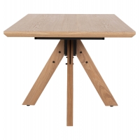 ΤΡΑΠΕΖΙ PAOLO HM9853 MDF ΜΕ ΚΑΠΛΑΜΑ ΦΡΑΞΙΝΟΥ-ΠΟΔΙΑ RUBBERWOOD-ΦΥΣΙΚΟ 180x90x75Yεκ
