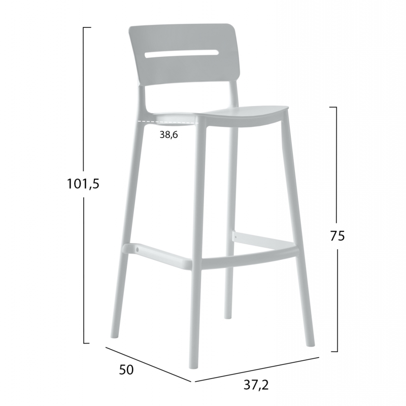 ΣΚΑΜΠΟ BAR ΠΟΛΥΠΡΟΠΥΛΕΝΙΟΥ SNOD2 HM6100.01 ΛΕΥΚΟ 37,2x50x101,5Υεκ.