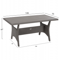 ΣΕΤ ΣΑΛΟΝΙ ΓΩΝΙΑ & ΤΡΑΠΕΖΙ CARSON HM6078.01 ΓΚΡΙ ΣΥΝΘ.RATTAN-ΜΑΞΙΛΑΡΙΑ