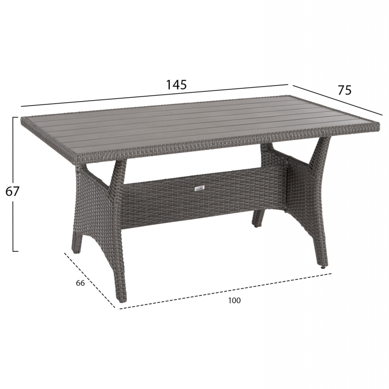 ΣΕΤ ΣΑΛΟΝΙ ΓΩΝΙΑ & ΤΡΑΠΕΖΙ CARSON HM6078.01 ΓΚΡΙ ΣΥΝΘ.RATTAN-ΜΑΞΙΛΑΡΙΑ