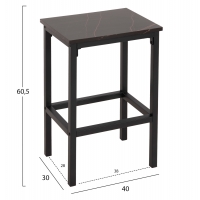 ΣΕΤ ΤΡΑΠΕΖΑΡΙΑ ΜΠΑΡ 5ΤΜΧ BOXY HM9882.13 ΜΑΥΡΟ ΜΕΤΑΛΛΟ-ΜΕΛΑΜΙΝΗ ΜΑΥΡΟ ΜΑΡΜΑΡΟ