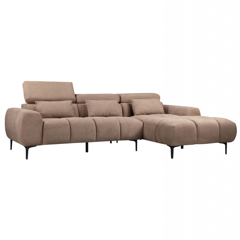 ΚΑΝΑΠΕΣ ΔΕΞΙΑ ΓΩΝΙΑ DIVYA HM3267.01R ΣΥΝΘ.SUEDE ΑΝΟΙΧΤΟ ΚΑΦΕ 264x175x99Υεκ.