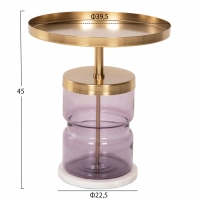 ΒΟΗΘΗΤΙΚΟ ΤΡΑΠΕΖΑΚΙ HAILEY HM9729 ΜΩΒ ΓΥΑΛΙ-ΧΡΥΣΟ ΜΕΤΑΛΛΟ Φ39,5x45Υεκ ΒΟΗΘΗΤΙΚΟ ΤΡΑΠΕΖΑΚΙ HAILEY HM9729 ΜΩΒ ΓΥΑΛΙ-ΧΡΥΣΟ ΜΕΤΑΛΛΟ Φ39,5x45Υεκ