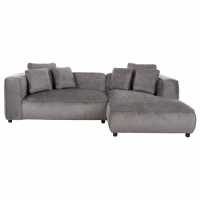 ΚΑΝΑΠΕΣ ΓΩΝΙΑ 3-ΘΕΣΙΟΣ GRACE HM3280.03R ΓΚΡΙ ΥΦΑΣΜΑ 252x105-160x70-90Υεκ.