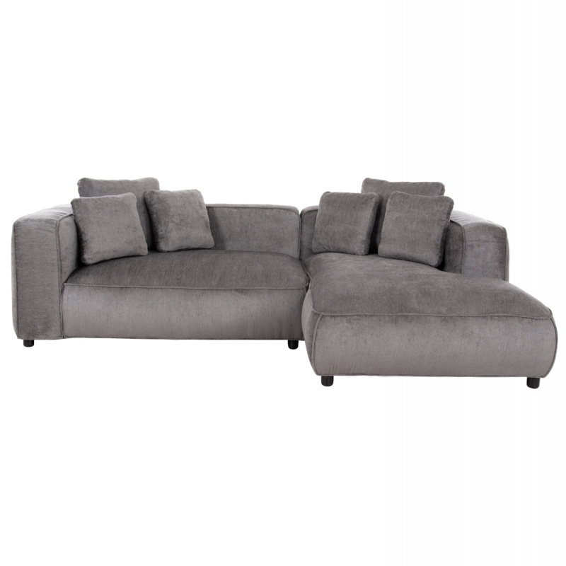 ΚΑΝΑΠΕΣ ΓΩΝΙΑ 3-ΘΕΣΙΟΣ GRACE HM3280.03R ΓΚΡΙ ΥΦΑΣΜΑ 252x105-160x70-90Υεκ.