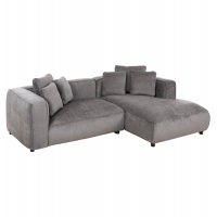 ΚΑΝΑΠΕΣ ΓΩΝΙΑ 3-ΘΕΣΙΟΣ GRACE HM3280.03R ΓΚΡΙ ΥΦΑΣΜΑ 252x105-160x70-90Υεκ.