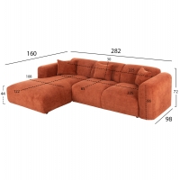 ΚΑΝΑΠΕΣ ΓΩΝΙΑ (ΑΡΙΣΤΕΡΗ) BRICKEN HM3275.03L ΚΕΡΑΜΙΔΙ ΥΦΑΣΜΑ 110-282x98-160x72Υεκ. ΚΑΝΑΠΕΣ ΓΩΝΙΑ (ΑΡΙΣΤΕΡΗ) BRICKEN HM3275.03L ΚΕΡΑΜΙΔΙ ΥΦΑΣΜΑ 110-282x98-160x72Υεκ.
