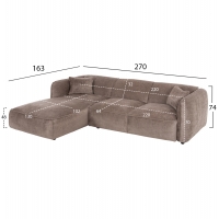 ΚΑΝΑΠΕΣ ΓΩΝΙΑ (ΑΡΙΣΤΕΡΗ) TREAT HM3277.02L ΣΚΟΥΡΟ ΜΠΕΖ ΥΦΑΣΜΑ 270x163x74Υεκ. ΚΑΝΑΠΕΣ ΓΩΝΙΑ (ΑΡΙΣΤΕΡΗ) TREAT HM3277.02L ΣΚΟΥΡΟ ΜΠΕΖ ΥΦΑΣΜΑ 270x163x74Υεκ.