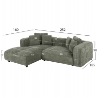 ΚΑΝΑΠΕΣ ΓΩΝΙΑ (ΑΡΙΣΤΕΡΗ) 3-ΘΕΣΙΟΣ GRACE HM3280.05L ΠΡΑΣΙΝΟ ΥΦΑΣΜΑ 252x160x70-90Υεκ ΚΑΝΑΠΕΣ ΓΩΝΙΑ (ΑΡΙΣΤΕΡΗ) 3-ΘΕΣΙΟΣ GRACE HM3280.05L ΠΡΑΣΙΝΟ ΥΦΑΣΜΑ 252x160x70-90Υεκ