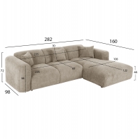 ΚΑΝΑΠΕΣ ΓΩΝΙΑ BRICKEN HM3275.01R ΜΠΕΖ ΥΦΑΣΜΑ 110-282x98-160x72Υεκ. ΚΑΝΑΠΕΣ ΓΩΝΙΑ BRICKEN HM3275.01R ΜΠΕΖ ΥΦΑΣΜΑ 110-282x98-160x72Υεκ.