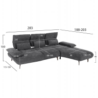 ΓΩΝΙΑΚΟΣ ΚΑΝΑΠΕΣ (ΔΕΞΙΑ) CONVERT HM3268.03R ΓΚΡΙ ΥΦΑΣΜΑ 283x188x100Υεκ. ΓΩΝΙΑΚΟΣ ΚΑΝΑΠΕΣ (ΔΕΞΙΑ) CONVERT HM3268.03R ΓΚΡΙ ΥΦΑΣΜΑ 283x188x100Υεκ.