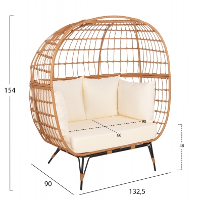 ΠΟΛΥΘΡΟΝΑ ΦΩΛΙΑ MIAMI 2 ΑΤΟΜΩΝ ΤΥΠΟΥ RATTAN HM5870.11 132.5x90x154Υεκ ΠΟΛΥΘΡΟΝΑ ΦΩΛΙΑ MIAMI 2 ΑΤΟΜΩΝ ΤΥΠΟΥ RATTAN HM5870.11 132.5x90x154Υεκ