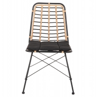 ΚΑΡΕΚΛΑ ΜΕΤΑΛΛΙΚΗ ALLEGRA HM5691.11 WICKER ΜΠΕΖ-ΜΑΥΡΟ 51x54x84Υεκ.
