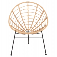 ΠΟΛΥΘΡΟΝΑ ΤΥΠΟΥ ΦΩΛΙΑ ΜΕΤΑΛΛΙΚΗ ALLEGRA HM5458.11 ΜΕ WICKER ΜΠΕΖ 73x78x88Υεκ.