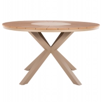 ΤΡΑΠΕΖΙ ΣΤΡΟΓΓΥΛΟ ΕΞ.ΧΩΡΟΥ MORIL HM6042.04 ΑΛΟΥΜΙΝΙΟ ΣΑΜΠΑΝΙ-POLYWOOD ΦΥΣΙΚΟ Φ150εκ.