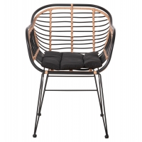 ΠΟΛΥΘΡΟΝΑ ALLEGRA HM5663.11 ΜΕΤΑΛ.ΣΚΕΛΕΤΟΣ-P.E.RATTAN ΜΠΕΖ-ΜΑΥΡΟ 58x59x81Υεκ