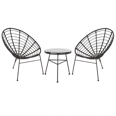 ΣΕΤ ΕΞΩΤΕΡΙΚΟΥ ΧΩΡΟΥ 3ΤΜΧ ALLEGRA HM21047.12 ΜΑΥΡΟ ΣΥΝΘ.RATTAN & ΜΕΤΑΛΛΟ