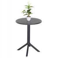 ΤΡΑΠΕΖΙ ΠΟΛΥΠΡΟΠΥΛΕΝΙΟΥ ΣΤΡΟΓΓΥΛΟ TERRIN HM6124.20 ΓΚΡΙ Φ61x77Υεκ.