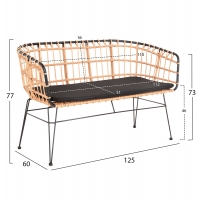 ΠΑΓΚΑΚΙ ΔΙΘΕΣΙΟ ALLEGRA HM5692.11 P.E.RATTAN ΜΠΕΖ-ΜΑΥΡΟΣ ΜΕΤΑΛ.ΣΚΕΛΕΤΟΣ 125x60x77Υεκ ΠΑΓΚΑΚΙ ΔΙΘΕΣΙΟ ALLEGRA HM5692.11 P.E.RATTAN ΜΠΕΖ-ΜΑΥΡΟΣ ΜΕΤΑΛ.ΣΚΕΛΕΤΟΣ 125x60x77Υεκ