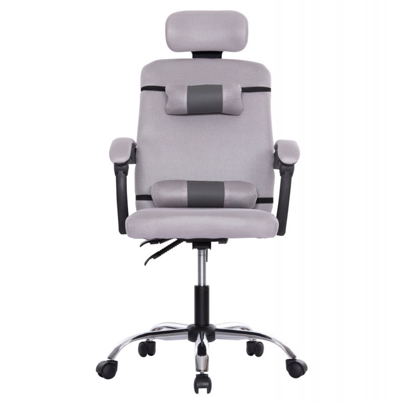 ΚΑΡΕΚΛΑ ΓΡΑΦΕΙΟΥ CRONER HM1196.02 ΓΚΡΙ MESH-ΜΕΤΑΛ.ΒΑΣΗ 58x67x124Υεκ.
