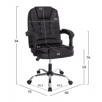 ΚΑΡΕΚΛΑ ΓΡΑΦΕΙΟΥ LAGOM HM1198 ΜΑΥΡO PVC-ΜΕΤΑΛ.ΒΑΣΗ-ΜΑΥΡΟΣ ΣΚΕΛΕΤΟΣ 60x70x104Υεκ