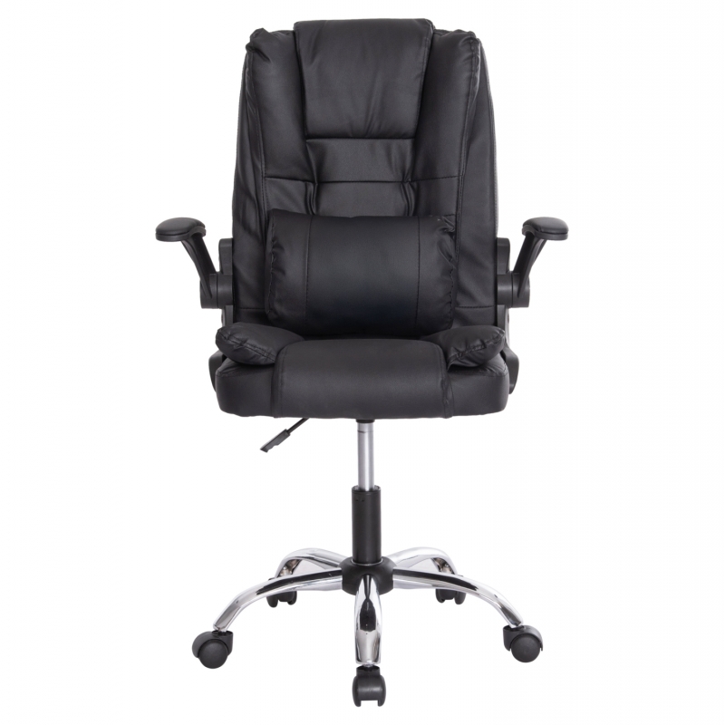 ΚΑΡΕΚΛΑ ΓΡΑΦΕΙΟΥ CANAN HM1201 ΜΑΥΡO PVC-ΒΑΣΗ ΧΡΩΜΙΟΥ 66x61x105Υεκ.