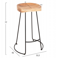 ΣΚΑΜΠΟ BAR ELEANOR HM8363.21 ΜΑΣΙΦ ΞΥΛΟ ΑΚΑΚΙΑΣ-ΜΕΤΑΛ.ΣΚΕΛΕΤΟΣ 53,5x42x77Υεκ.