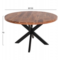 ΤΡΑΠΕΖΙ ΣΤΡΟΓΓΥΛΟ MONTANA SUPERIOR HM9904 4εκ.ΠΑΧΟΣ ΜΑΣΙΦ ΞΥΛΟ ΑΚΑΚΙΑΣ Φ150Χ79Υεκ ΤΡΑΠΕΖΙ ΣΤΡΟΓΓΥΛΟ MONTANA SUPERIOR HM9904 4εκ.ΠΑΧΟΣ ΜΑΣΙΦ ΞΥΛΟ ΑΚΑΚΙΑΣ Φ150Χ79Υεκ
