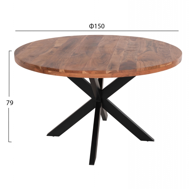 ΤΡΑΠΕΖΙ ΣΤΡΟΓΓΥΛΟ MONTANA SUPERIOR HM9904 4εκ.ΠΑΧΟΣ ΜΑΣΙΦ ΞΥΛΟ ΑΚΑΚΙΑΣ Φ150Χ79Υεκ ΤΡΑΠΕΖΙ ΣΤΡΟΓΓΥΛΟ MONTANA SUPERIOR HM9904 4εκ.ΠΑΧΟΣ ΜΑΣΙΦ ΞΥΛΟ ΑΚΑΚΙΑΣ Φ150Χ79Υεκ