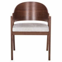 ΚΑΡΕΚΛΑ NERO HM9972 RUBBERWOOD ΣΕ ΚΑΡΥΔΙ-ΓΚΡΙ ΥΦΑΣΜΑ ΚΑΘΙΣΜΑ 56x56x78Yεκ.