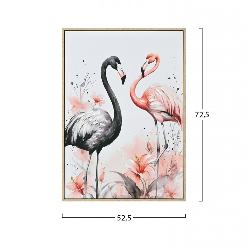 ΠΙΝΑΚΑΣ TOIXOY FLAMINGOS HM4562 ΜΕ ΚΟΡΝΙΖΑ ΜΠΕΖ-ΚΑΜΒΑΣ ΕΚΤΥΠΩΣΗ 52,5x2,8x72,5Υεκ.