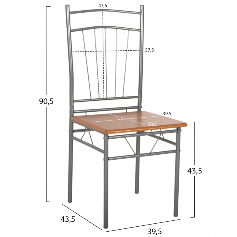 ΣΕΤ ΤΡΑΠΕΖΑΡΙΑΣ 5ΤΜΧ PEARY HM9416.12 ΜΕΤΑΛΛΟ ΑΣΗΜΙ-MDF ΣΟΝΑΜΑ 110x60x74Yεκ.