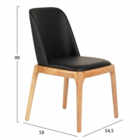 KΑΡΕΚΛΑ ΤΡΑΠΕΖΑΡΙΑΣ FURLAN HM9944.01 RUBBERWOOD-ΜΑΥΡΟ PU 54,5x58x86Υεκ