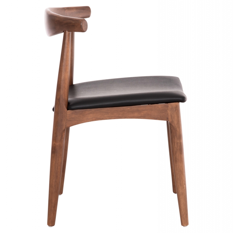 KΑΡΕΚΛΑ ΤΡΑΠΕΖΑΡΙΑΣ ALOR HM9947.03 RUBBERWOOD ΚΑΡΥΔΙ-ΜΑΥΡΟ PU 55x51x75Υεκ