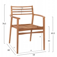 ΠΟΛΥΘΡΟΝΑ MOOSEN HM9936 ΜΑΣΙΦ ΞΥΛΟ TEAK ΣΕ ΦΥΣΙΚΟ 59x60x78,5Υ