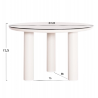 ΤΡΑΠΕΖΙ ΑΛΟΥΜΙΝΙΟΥ DOSUN HM6201.02 ΚΡΕΜ ΣΚΕΛΕΤΟΣ-3D PRINT ΓΥΑΛΙ-ΚΕΡΑΜΙΚΟ LOOK Φ120εκ