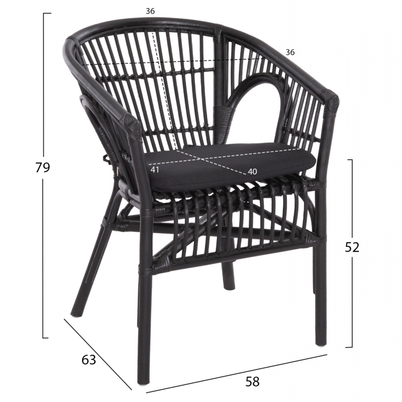ΠΟΛΥΘΡΟΝΑ DAMPAR HM9929.03 RATTAN & ΜΑΞΙΛΑΡΙ ΣΕ ΜΑΥΡΟ 58x63x79Υεκ. ΠΟΛΥΘΡΟΝΑ DAMPAR HM9929.03 RATTAN & ΜΑΞΙΛΑΡΙ ΣΕ ΜΑΥΡΟ 58x63x79Υεκ.